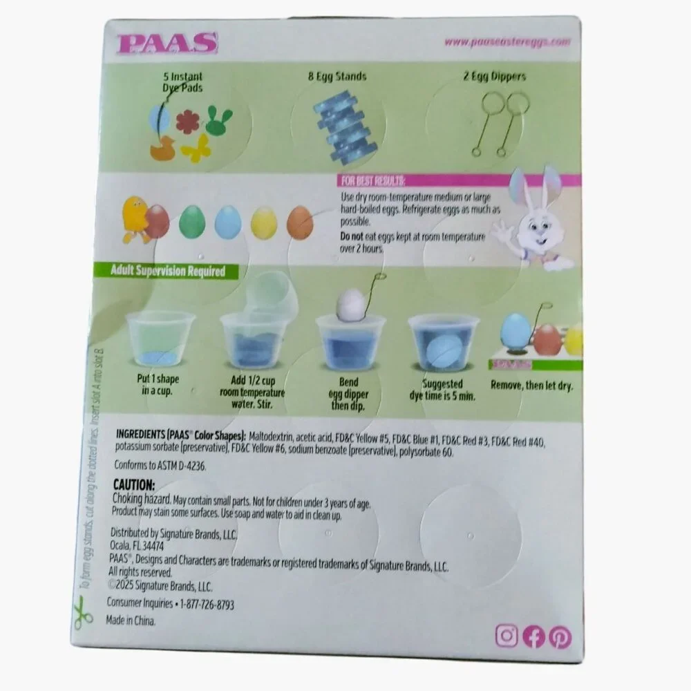 Paas Magic Color Shapes Egg Decorating Kit Dye Pads Stands Dippers Easter Crafts